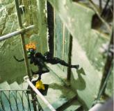 "Celaeno", Eisenrohr, Draht, Papier, Kleister, Acryllack, 170 x 135 x 120cm