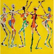 "Ohne Titel", Holzlatten, Draht, Kleister, Papier, Acryl, 100 x 100cm