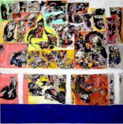 "La superba", Holzlatten, Draht, Kleister, Papier, Acryl, 100 x 100cm