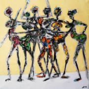 "St.Louis", 65 x 65 cm, Draht, Kleister, Papier, Acryl