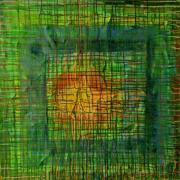 "ohne Titel", 100 x 100cm, Draht, Klesuter, Papier, Acryl