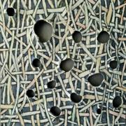 "ohne Titel", 100 x 100cm, Draht, Kleister, Papier, Acryl